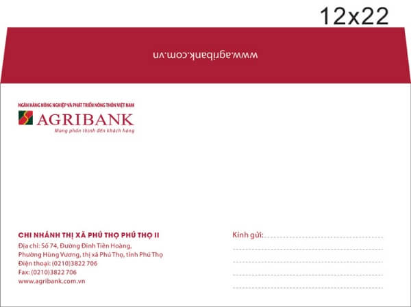 Mẫu bì thư đẹp của ngân hàng Agribank